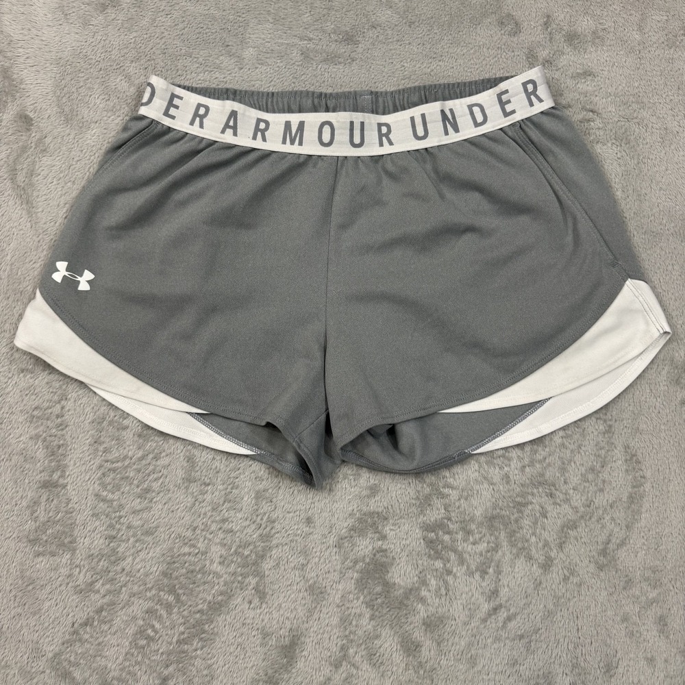 Under Armour HeatGear Women's Medium Gray Athletic Shorts Loose Lightweight Gym